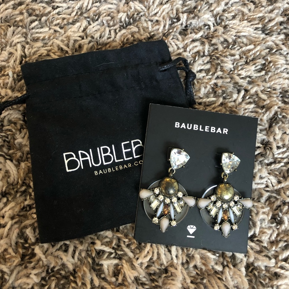 NWT Rare Baublebar Crystal Gemstone Aztec Earrings